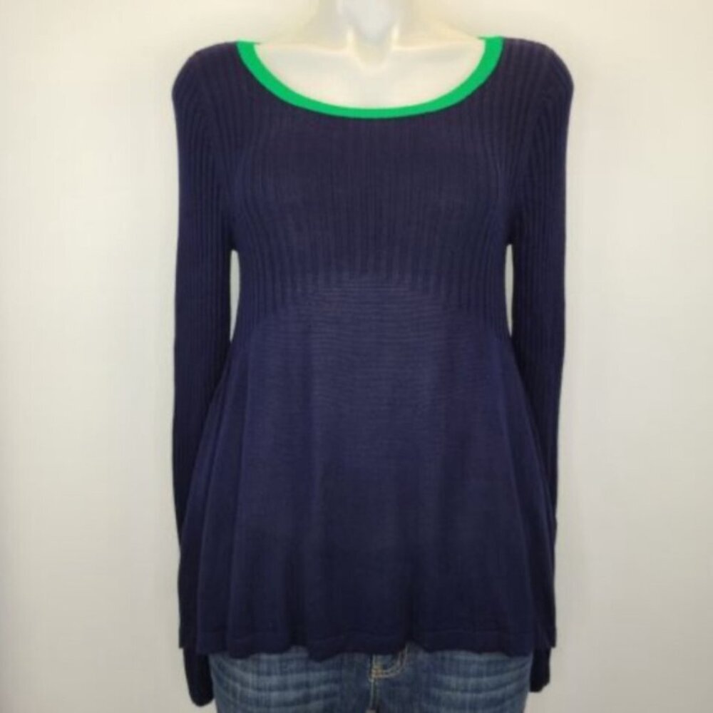 NWT ANTHROPOLOGIE MOTH Peplum Long Sleeve Rayon Rib Knit Top Style 3171 MEDIUM